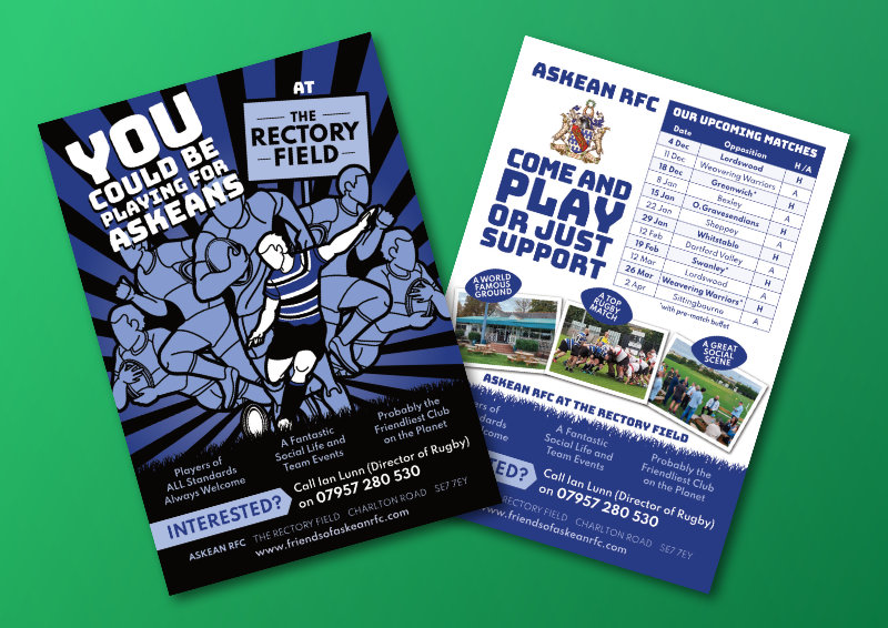 Leaflet Mockup Friends of Askean RFC Leaflet